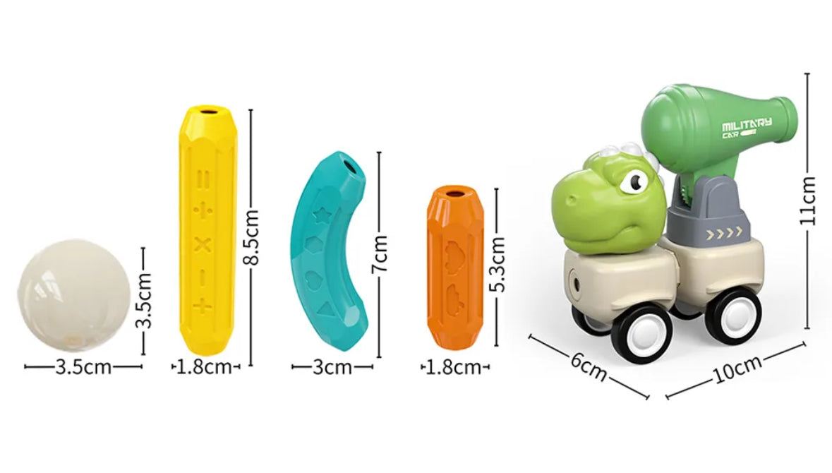 Magnetic dinosaur military car set - 105 pcs