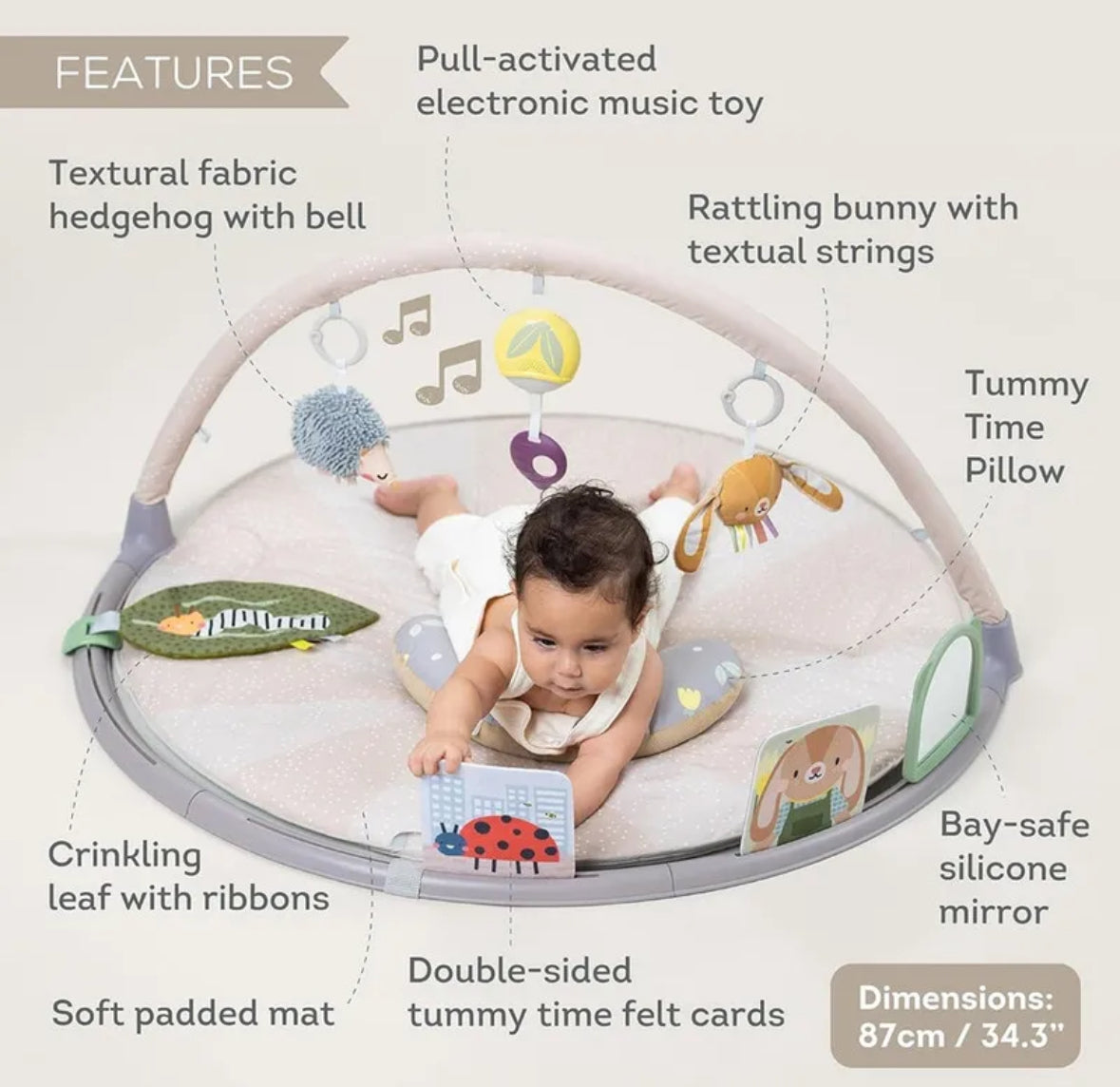 Tummy-time activity gym