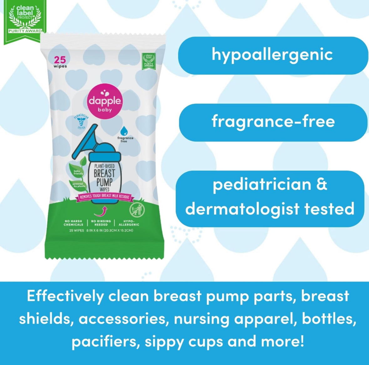 Breast pump wipes (25 count)