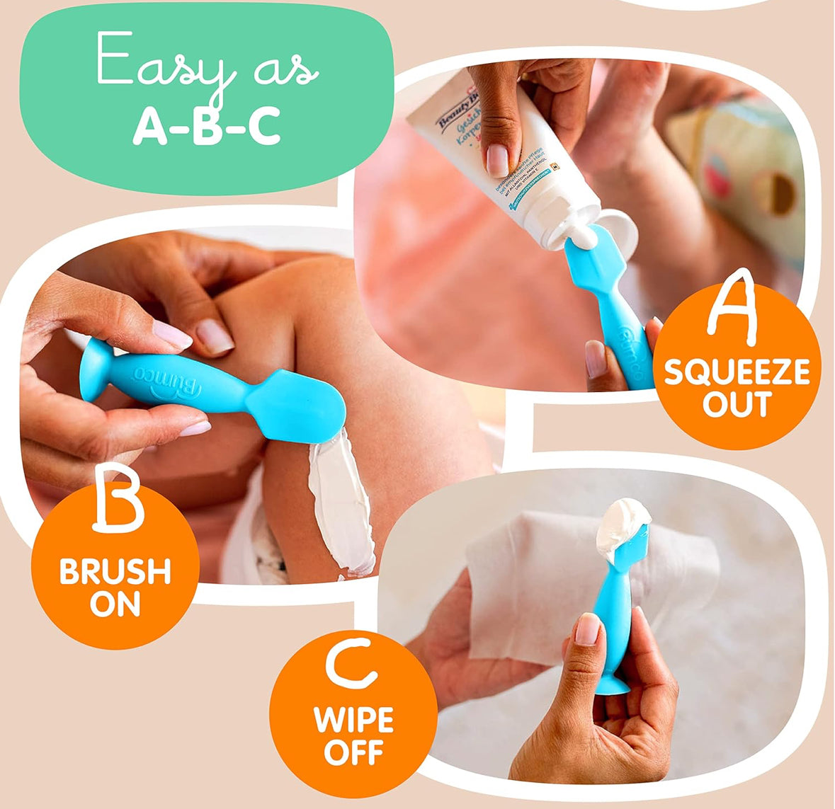 Baby diaper cream brush with case