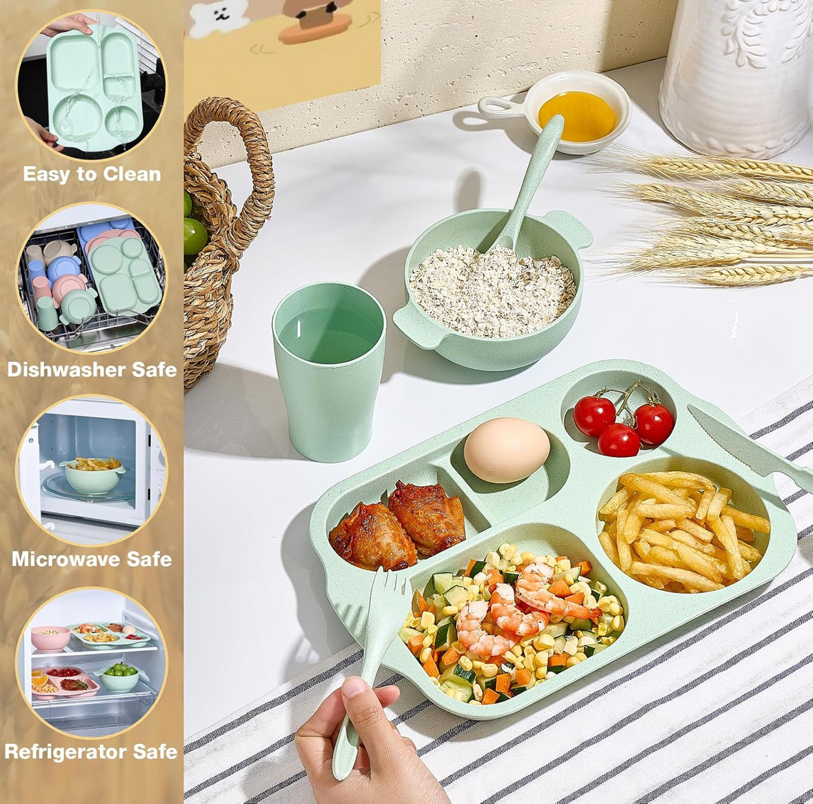 Wheat Straw Dinnerware Cutlery Set - 24 pcs