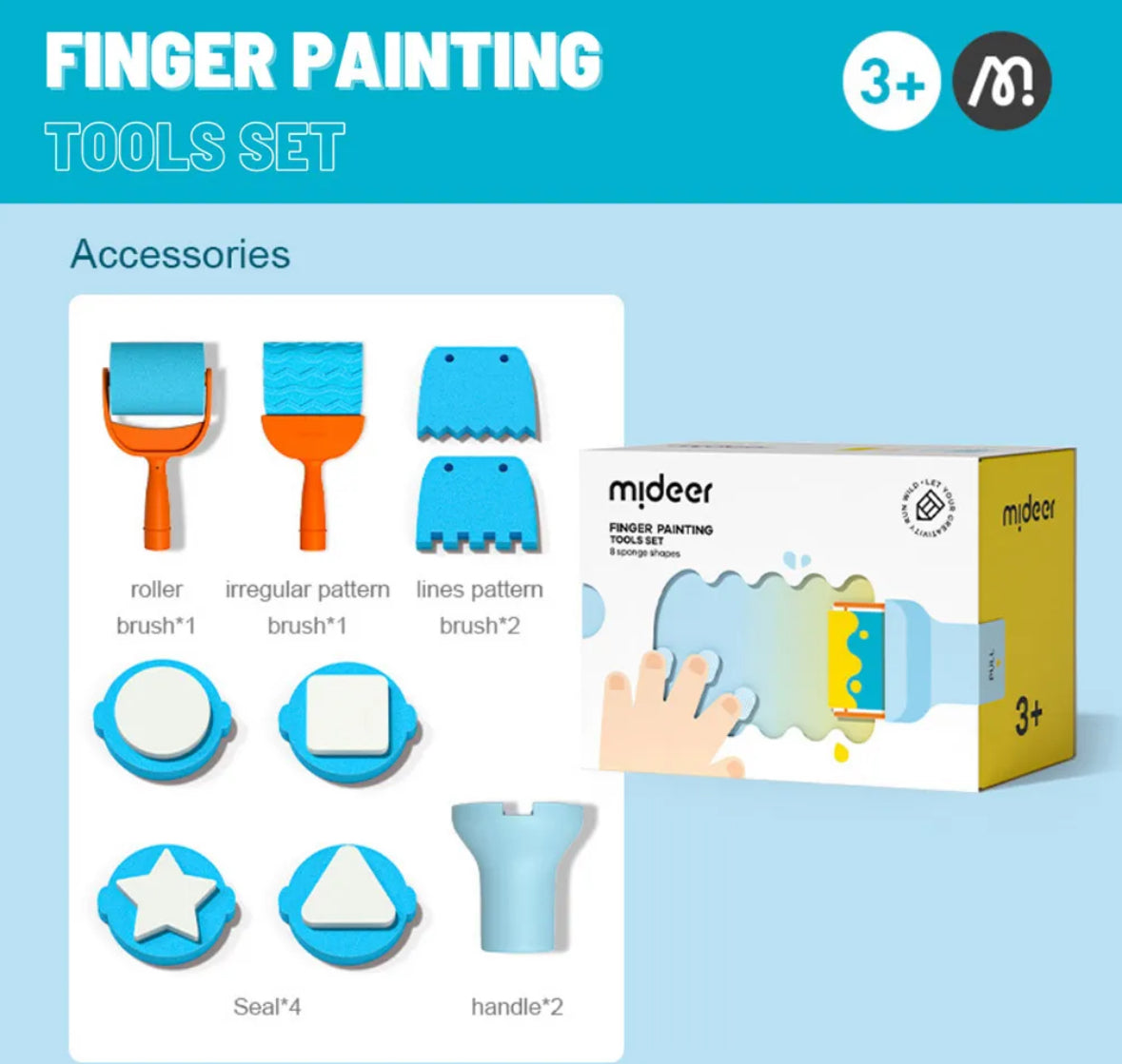 Finger painting tools set