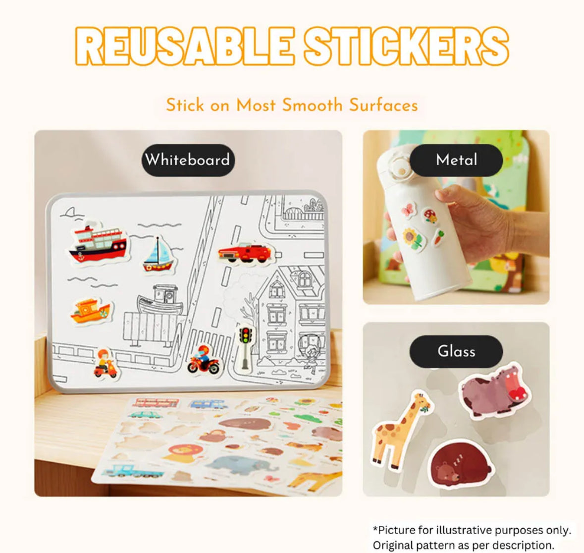 Reusable sticker - animal town