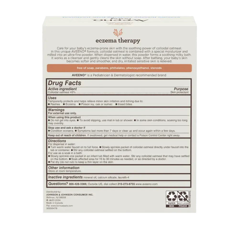 Aveeno Baby Eczema Therapy Soothing Bath Treatment - 5 packets