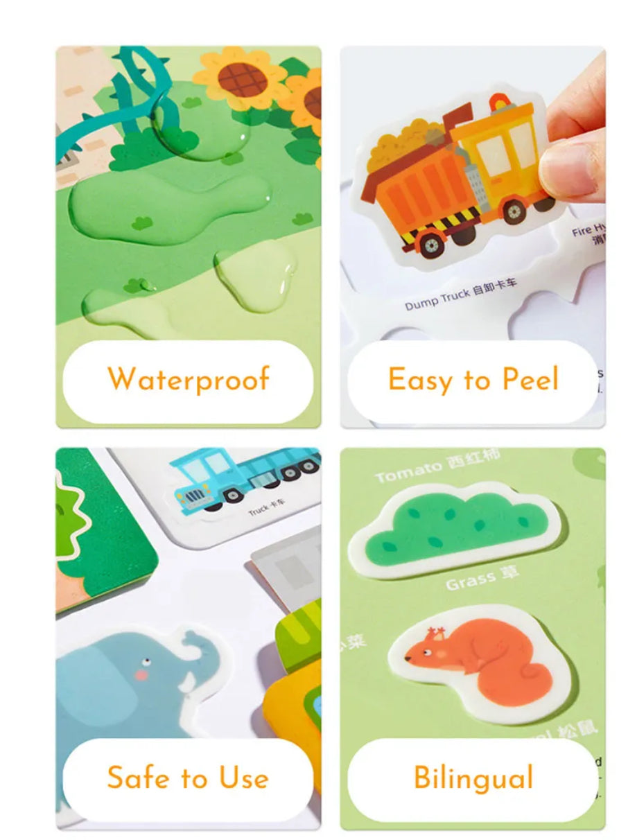 Reusable sticker - animal town