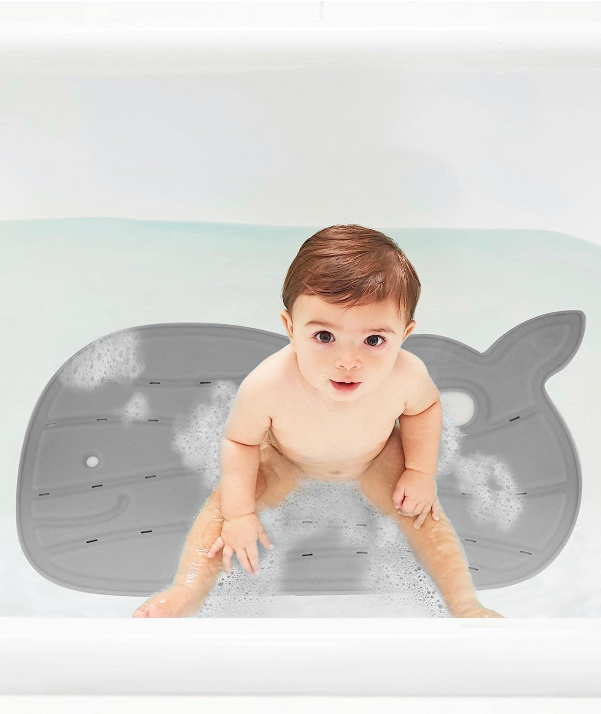 سجادة حمام الأطفال غير القابلة للانزلاق من موبي - رمادي