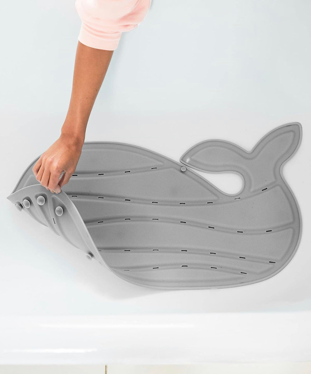 سجادة حمام الأطفال غير القابلة للانزلاق من موبي - رمادي