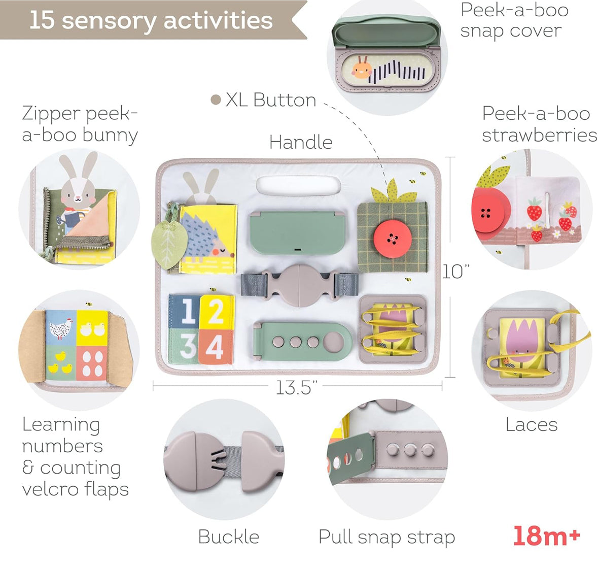 Activity buckles board Montessori toy