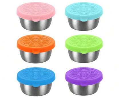 Stainless Steel Condiment Containers - 6 pcs