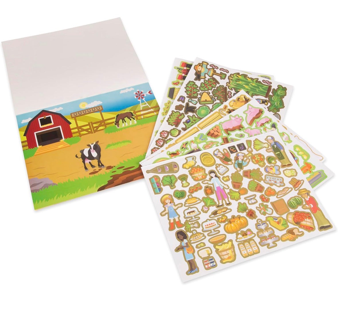Reusable sticker pad - farm