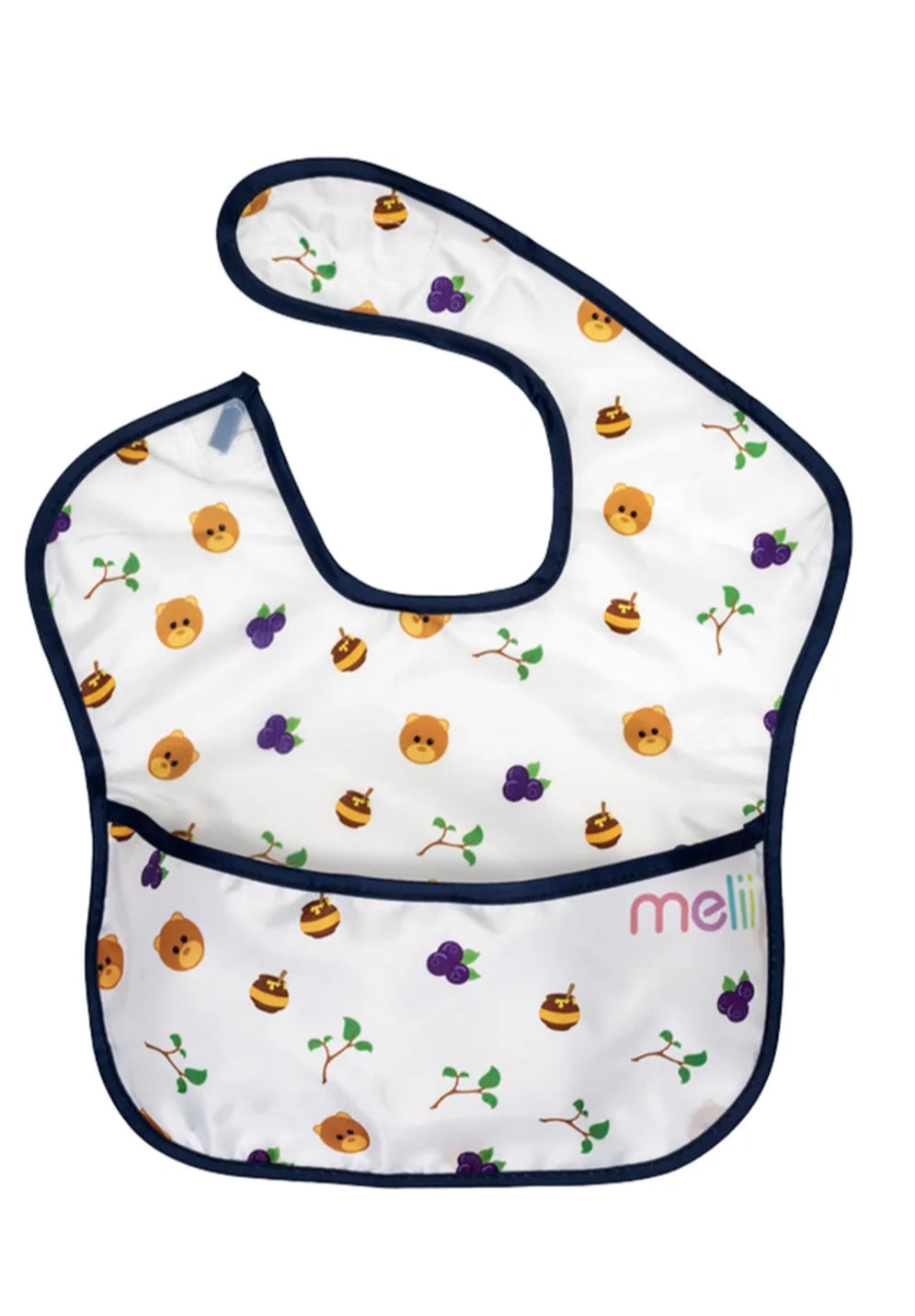 Fold up bib - 2pcs / white&navy