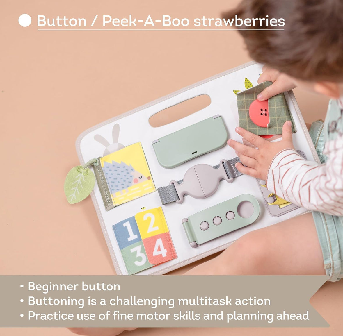 Activity buckles board Montessori toy