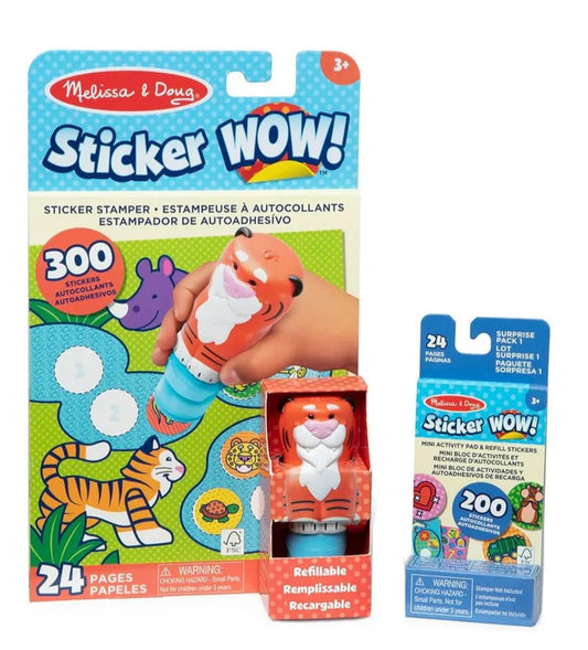 Mini activity pad & refill sticker set - tiger
