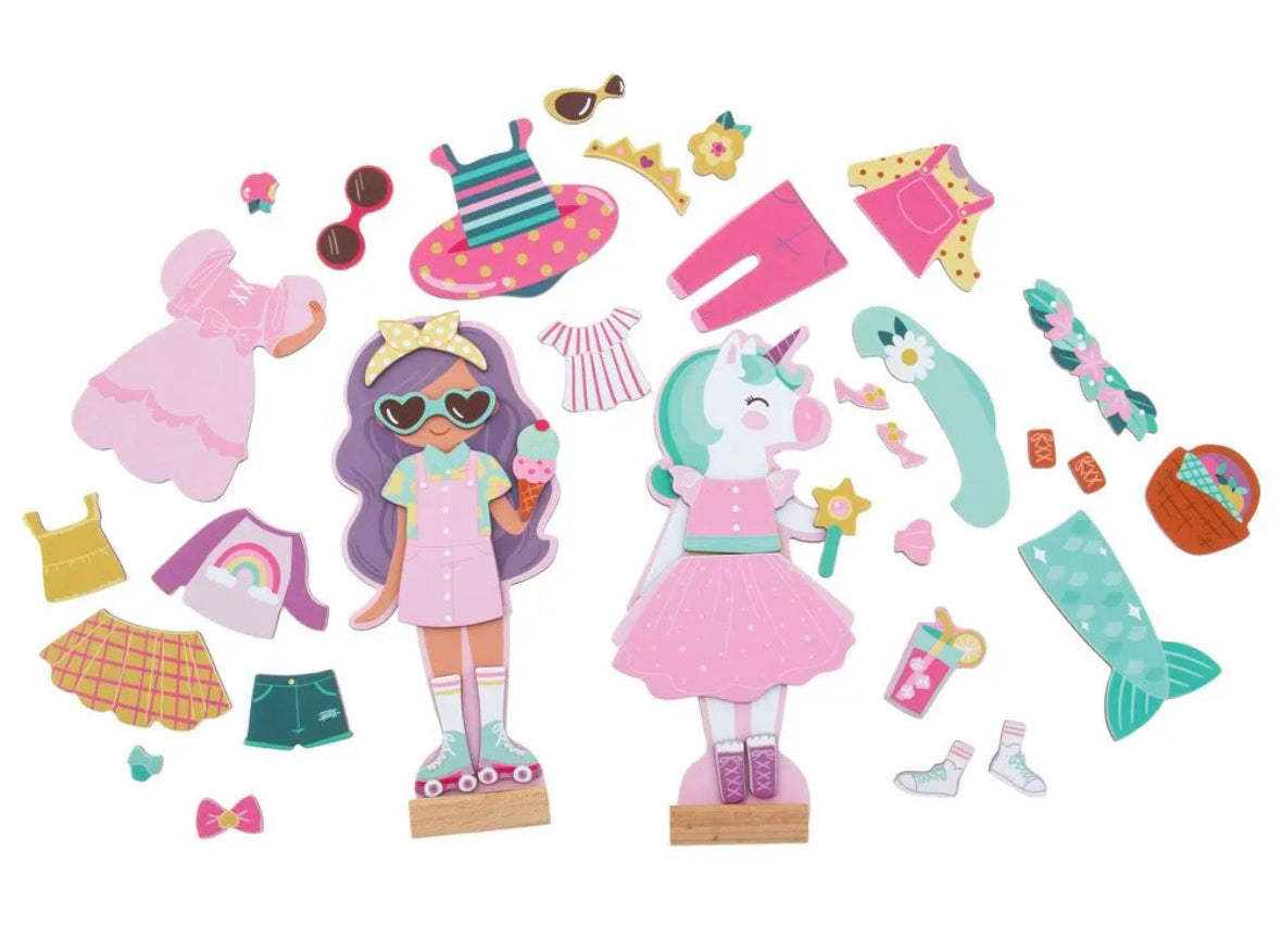 Magnetic dress up doll - unicorn & princess