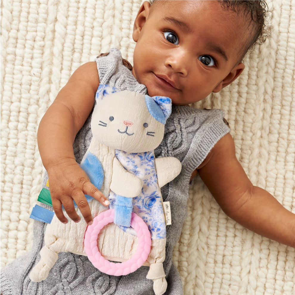 Bitzy crinkle sensory crinkle toy with teether