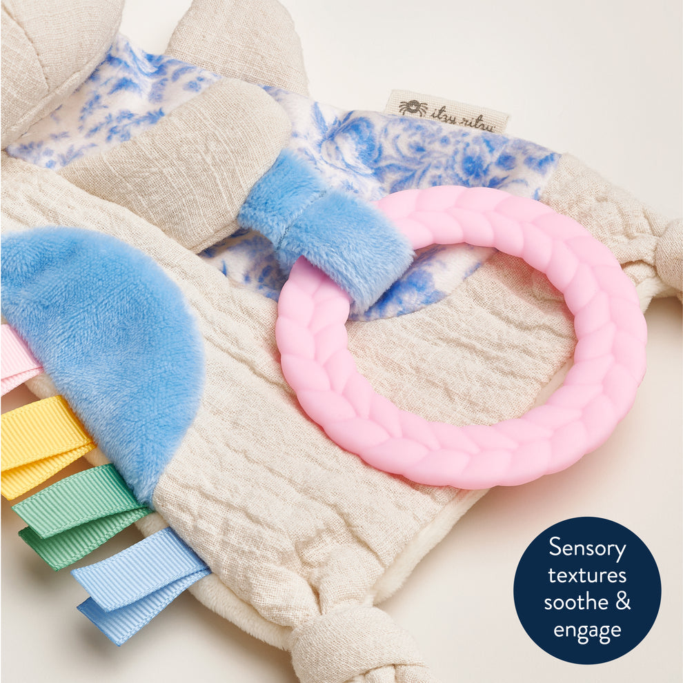 Bitzy crinkle sensory crinkle toy with teether