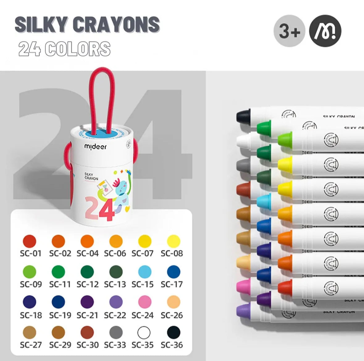 Rotary washable crayons / 24 colors