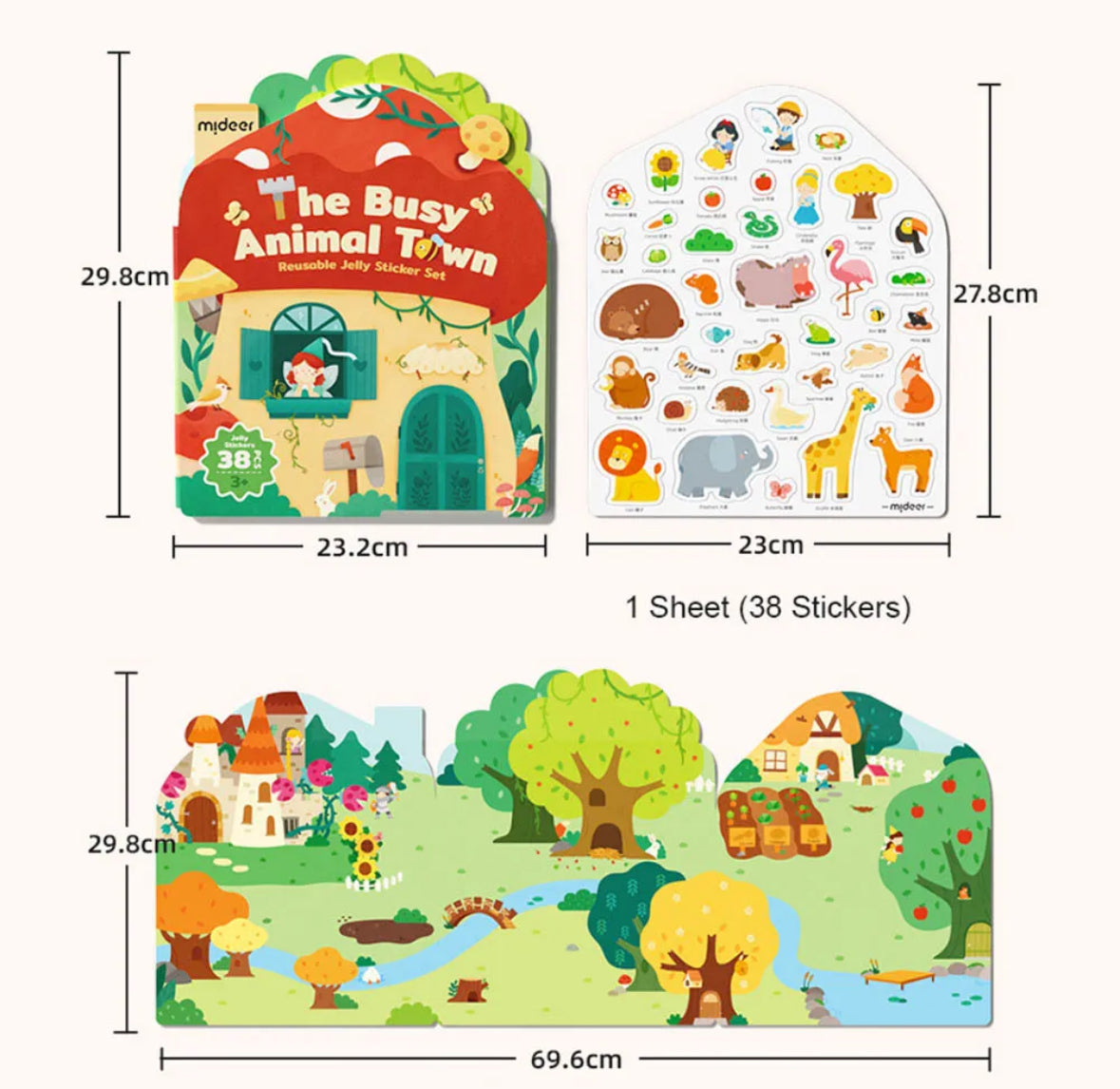 Reusable sticker - animal town