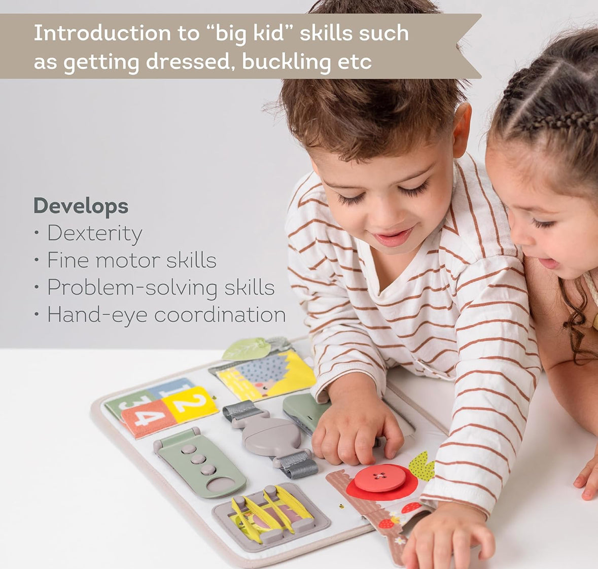 Activity buckles board Montessori toy