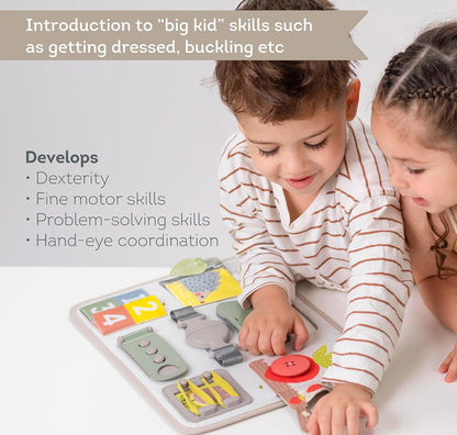 Activity buckles board Montessori toy