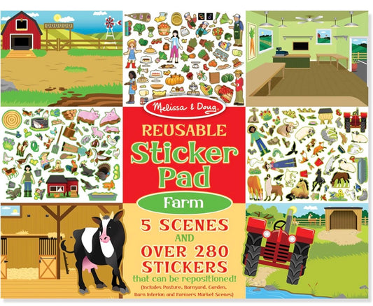 Reusable sticker pad - farm