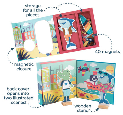Magnetic dress up doll - shark and gator