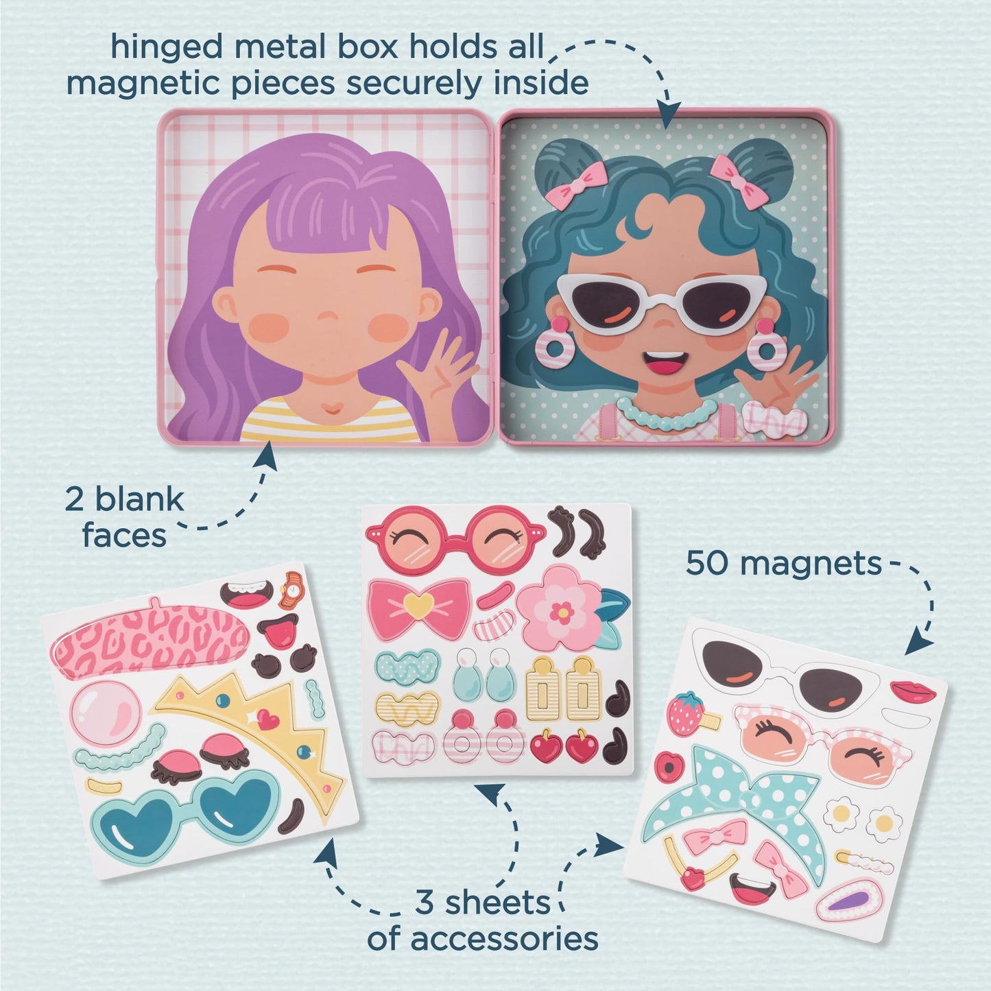 Magnetic funny face / girl set
