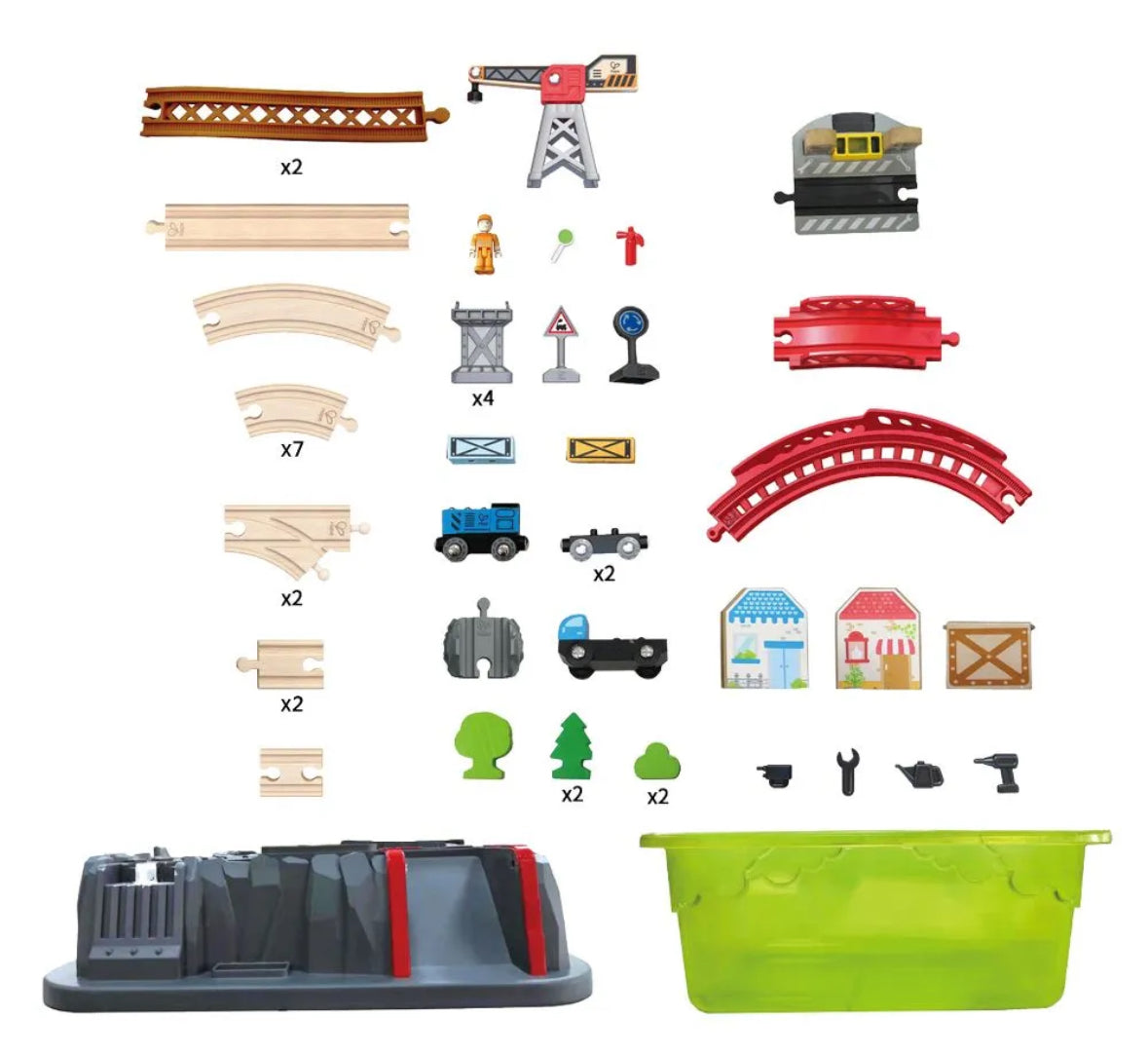 Railway bucket builder set