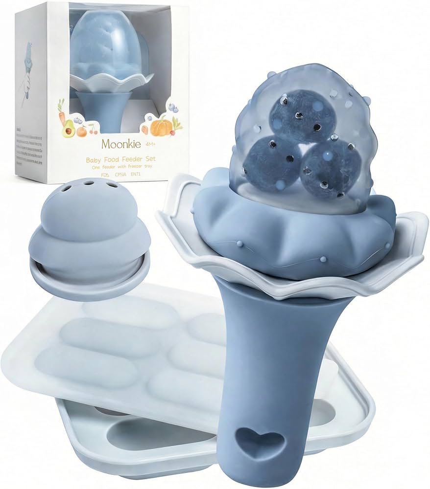 Baby food feeder with freezer tray