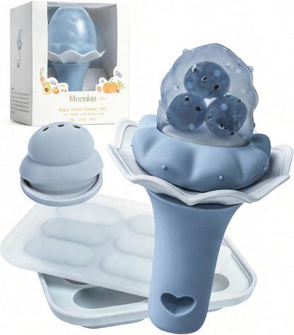 Baby food feeder with freezer tray