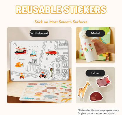 Reusable sticker - animal town