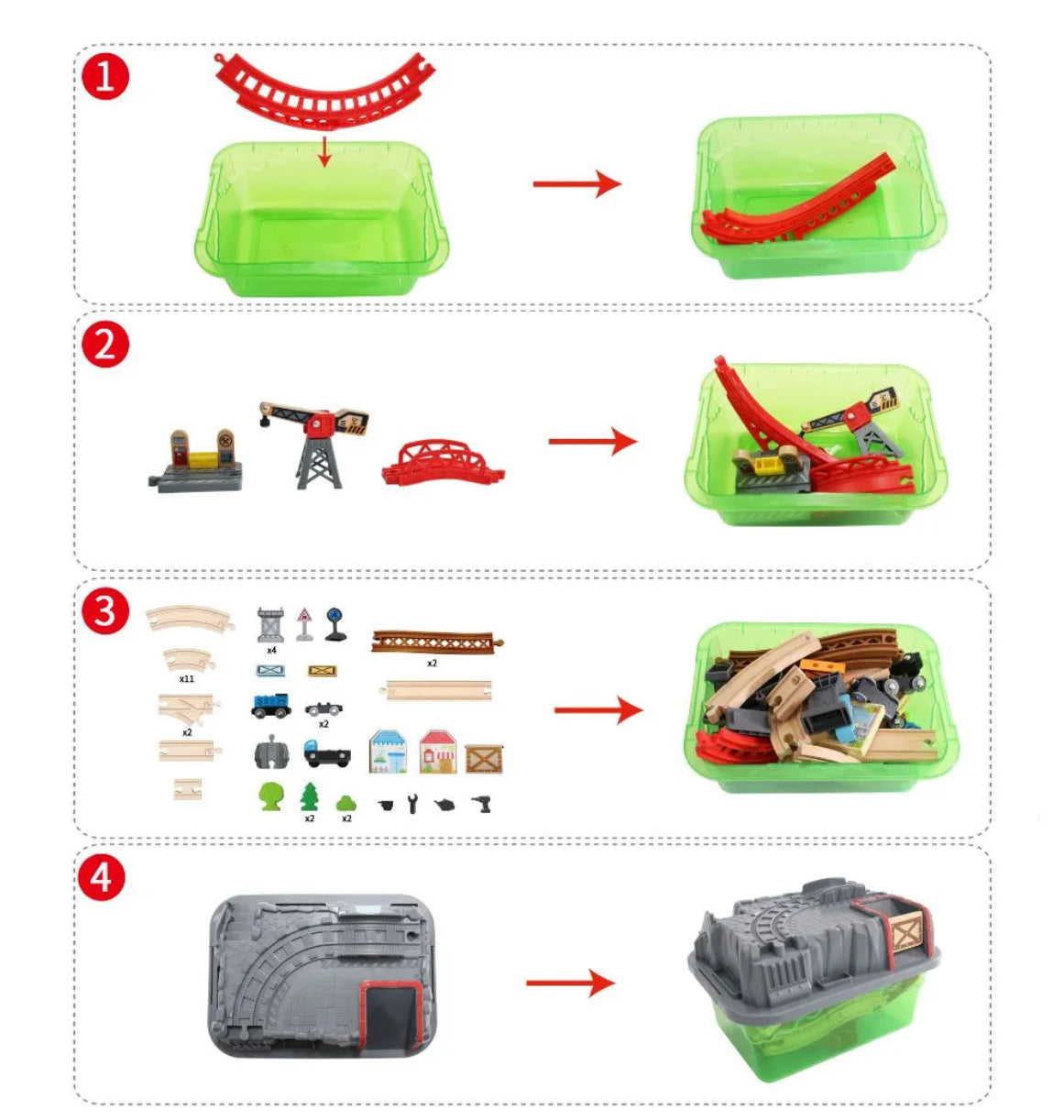 Railway bucket builder set