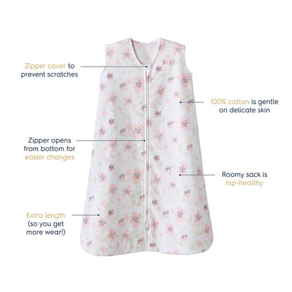 wearable blanket 100 cotton tog 0.50- small/ Blush Wildflower
