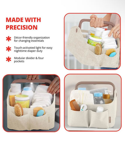 Light up diaper caddy - oat