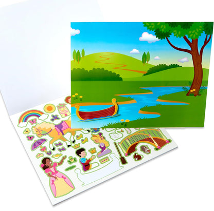 Reusable sticker pad - princess castle