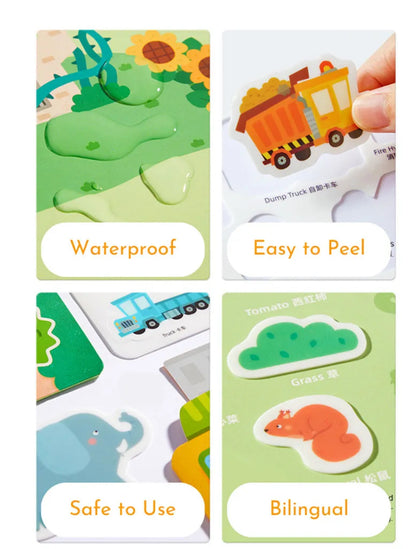 Reusable sticker - animal town