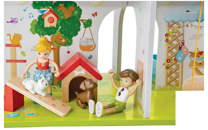 Rock & slide wooden playhouse with sound effects