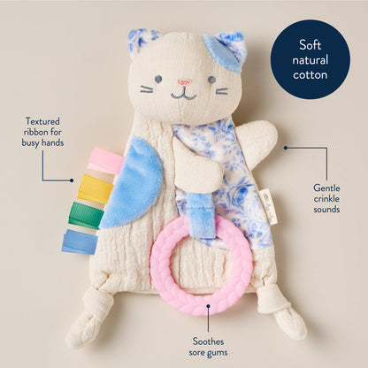 Bitzy crinkle sensory crinkle toy with teether